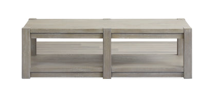 Burgess - Rectangular Shelf Cocktail Table With Casters - Calico Gray