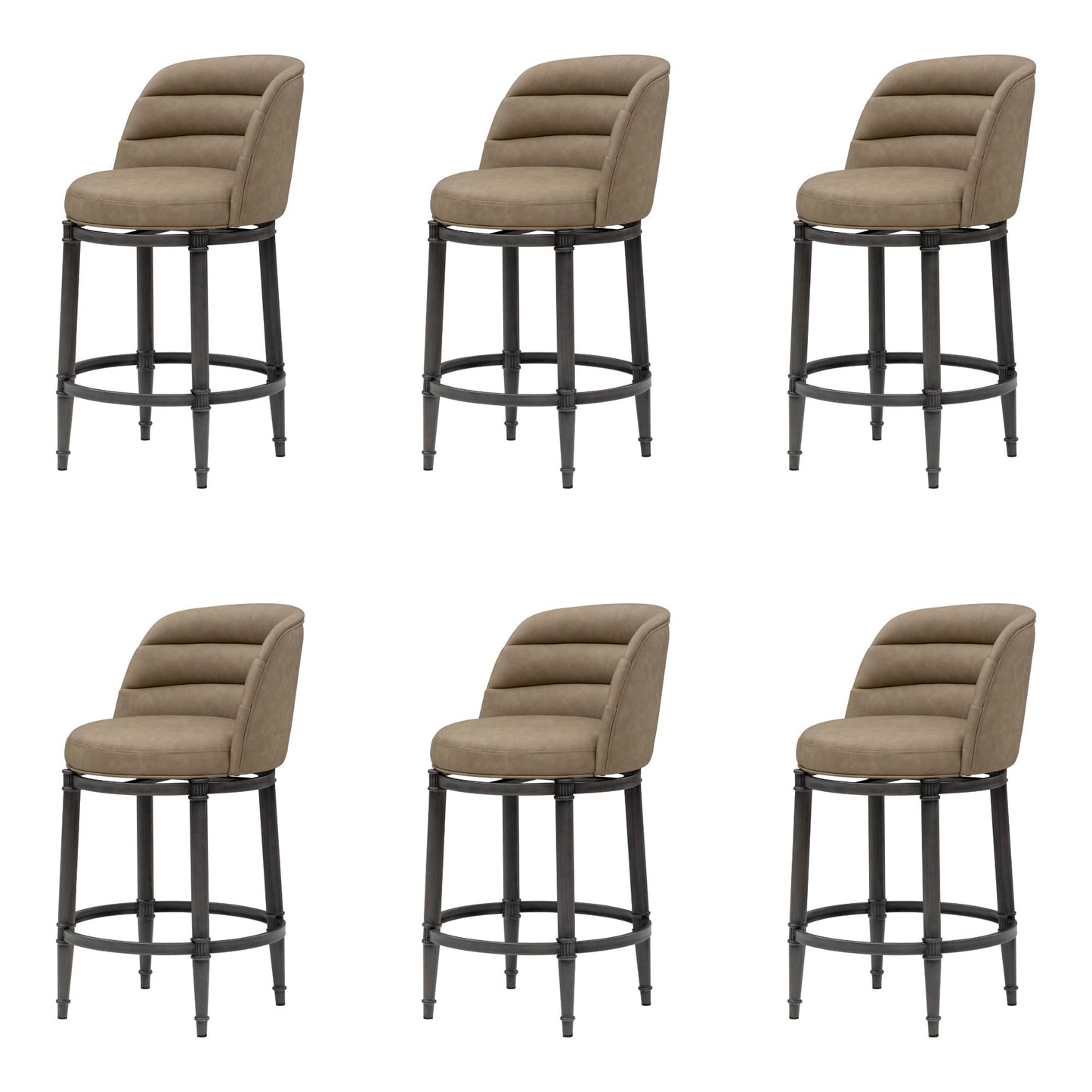 Eunice - Faux Leather Upholstered Swivel Counter Height Barstool