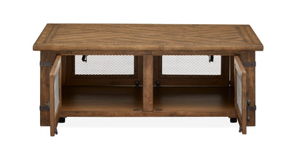 Chesterfield - Top Storage Cocktail Table With Casters - Farmhouse Timber