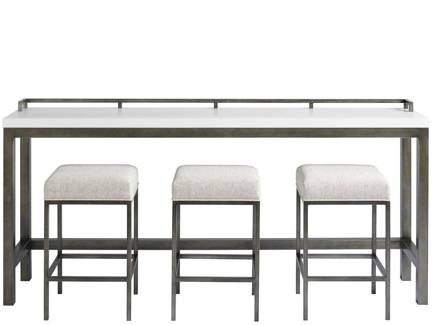Curated - Essence Console Table With Stools - White