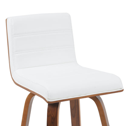 Vienna - Modern Counter Height Swivel Bar Stool - Walnut Finished Wood Frame