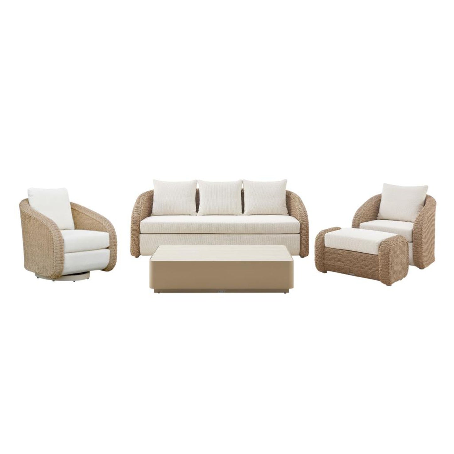 Pavilion - Powder Coated Metal Outdoor Conversation Set With Cushions