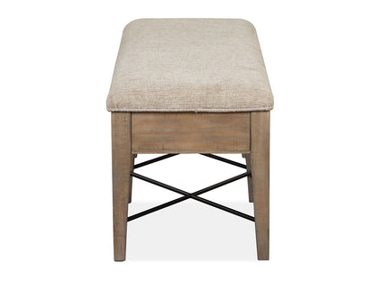 Paxton Place - Bench With Upholstered Seat - Dovetail Gray