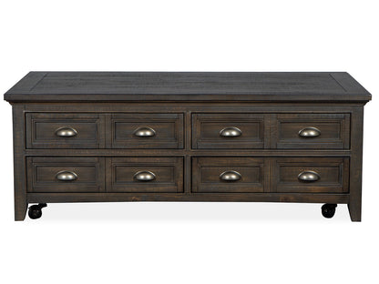 Westley Falls - Lift Top Storage Cocktail Table With Casters - Graphite