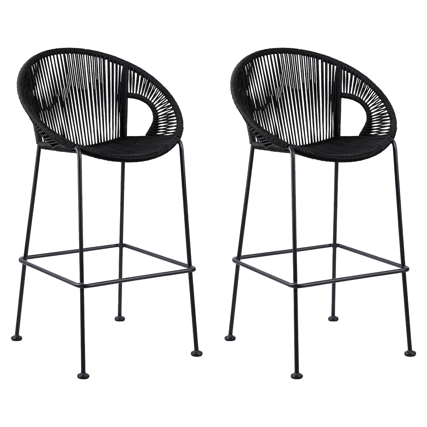 Acapulco - 30" Indoor Outdoor Steel Bar Stool With Rope Set of 2