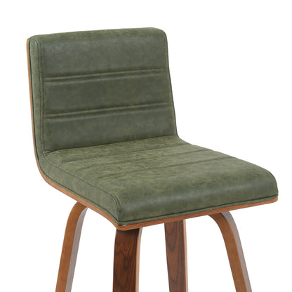 Vienna - Modern Counter Height Swivel Bar Stool - Walnut Finished Wood Frame