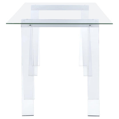 Amaturo - Glass Top Acrylic Writing Desk - Clear