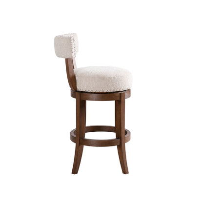 Mystic - Solid Wood Upholstered 26" Counter Height Swivel Barstool