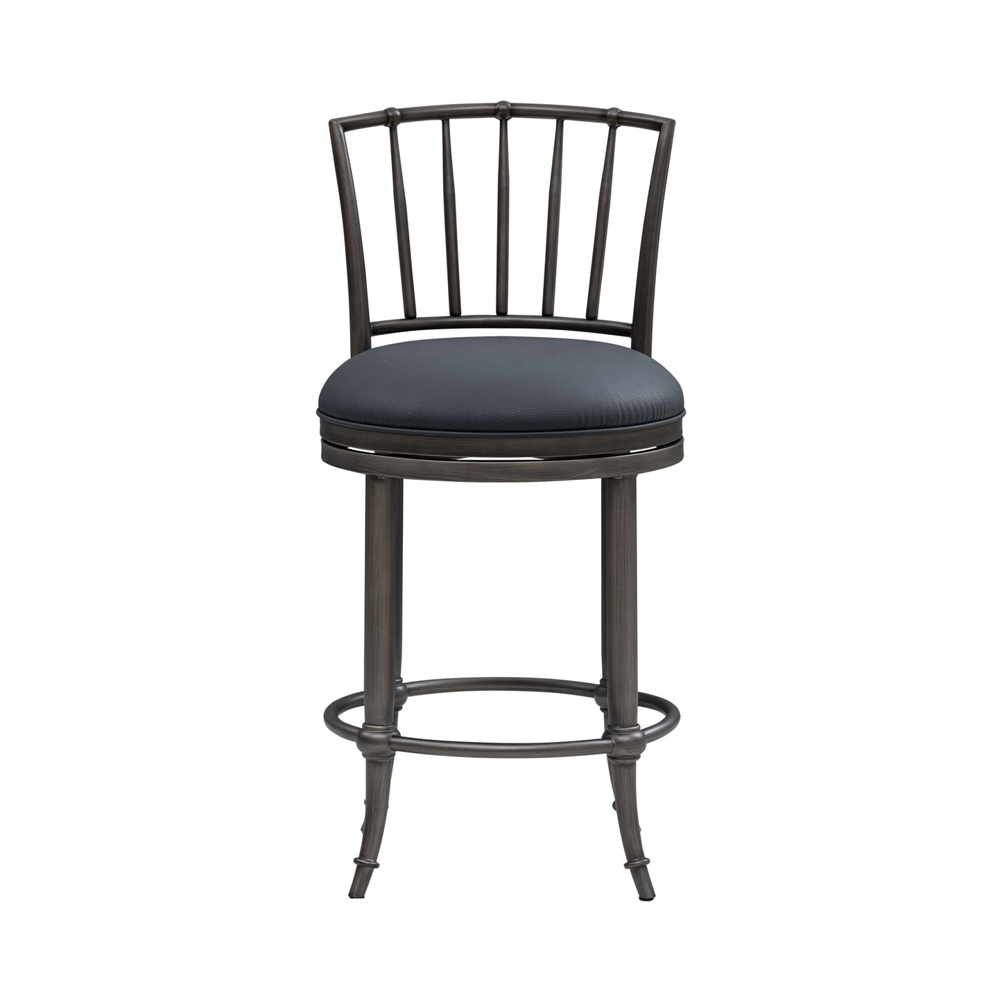 Vince - Commercial Grade Steel Frame Faux Leather Upholstered Swivel Counter Height Barstool