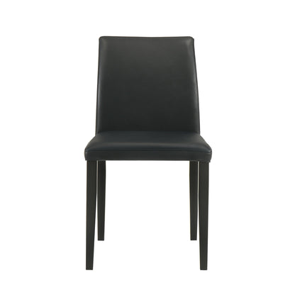 Elyza - Full Back Top Grain Leather Upholstered Wood Dining Chairs (Set of 2)