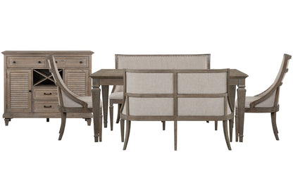 Lancaster - 6 Piece Extendable Rectangular Dining Table Set