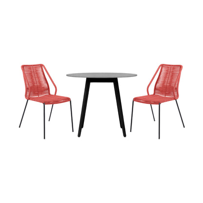 Kylie And Clip - 3 Piece Outdoor Patio Dining Set