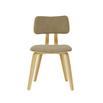 Jaguar - Curved Back Wood Dining Chair With Faux Leather Seat