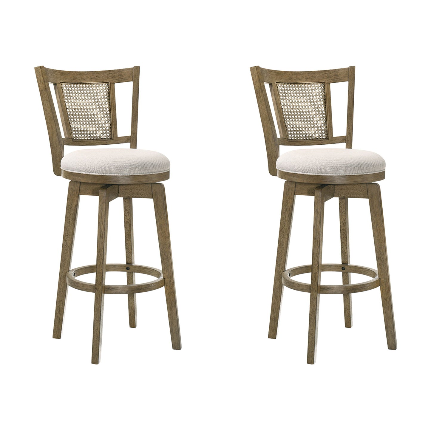 Isla - 26" Putty Brown Counter Height Rubberwood Swivel Barstool