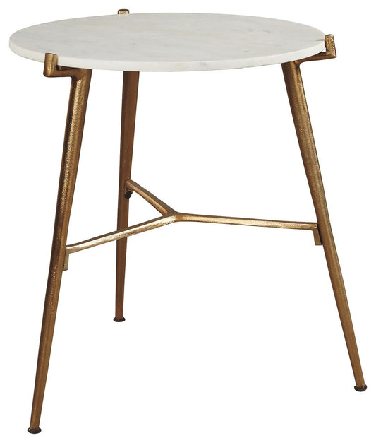 Chadton - Accent Table - White / Gold Finish