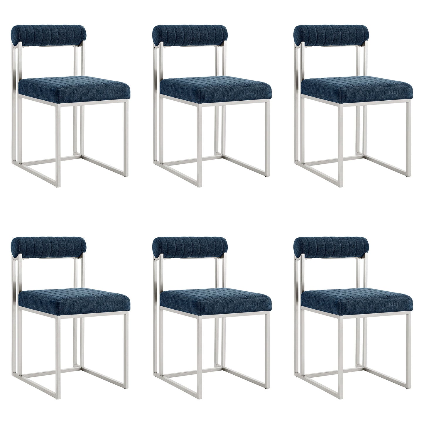 Anastasia - Dining Room Chair Set With Brushed Silver Frame