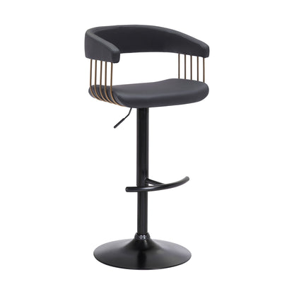 Calista - Adjustable Bar Stool - Black / Golden Bronze