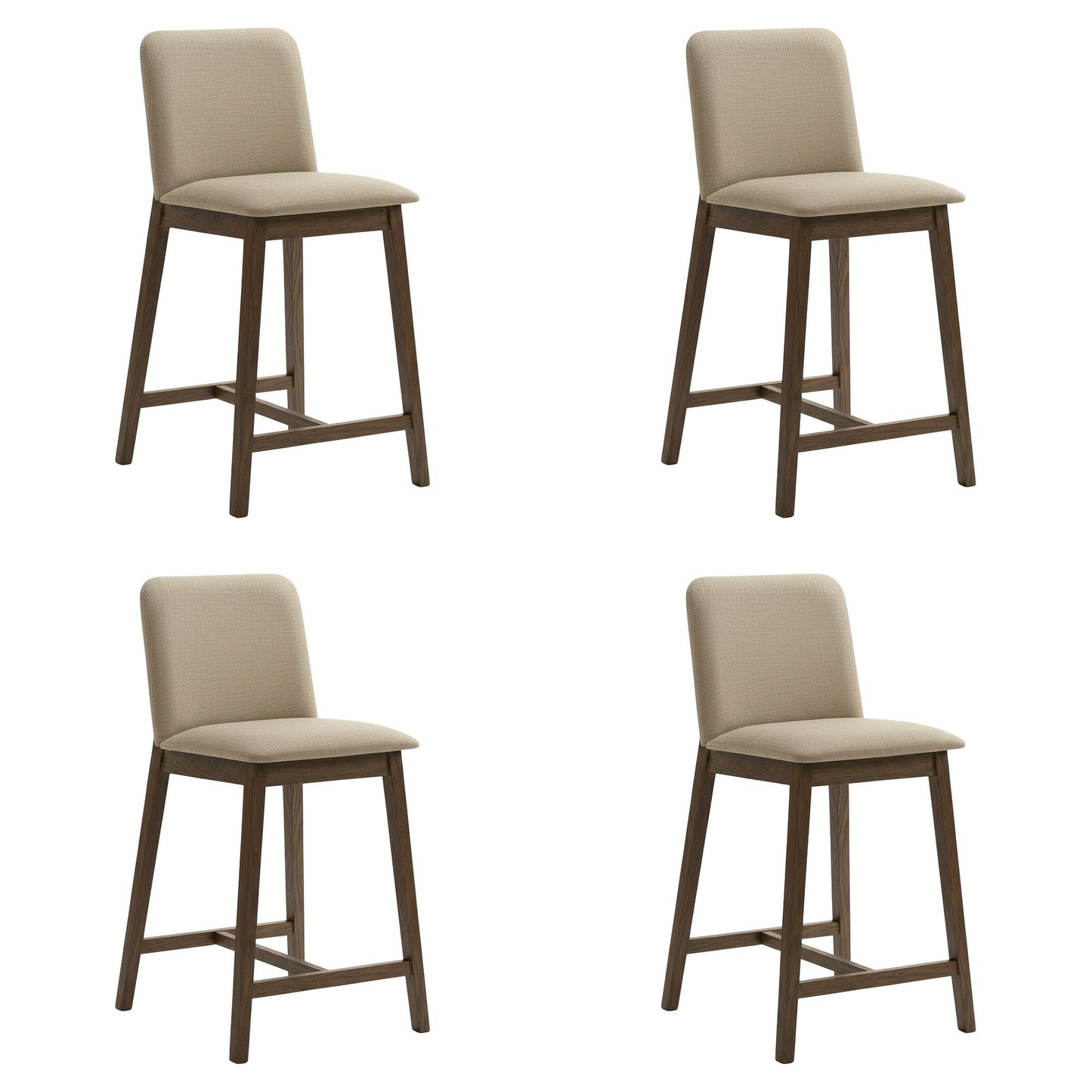 Allin - Upholstered Wood Counter Height Barstool