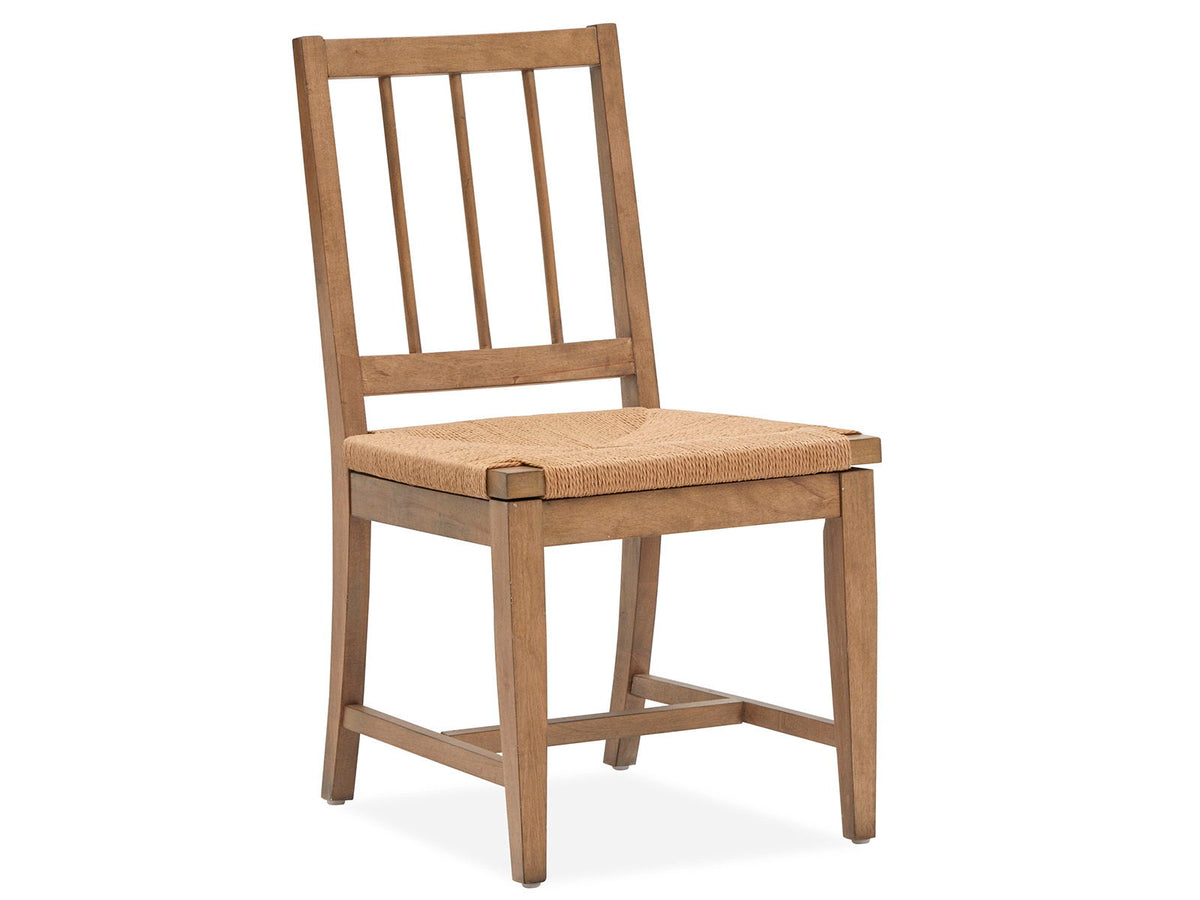 Lindon - Dining Side Chair With Paper Cord Seat (Set of 2) - Belgian Wheat / Light Brown