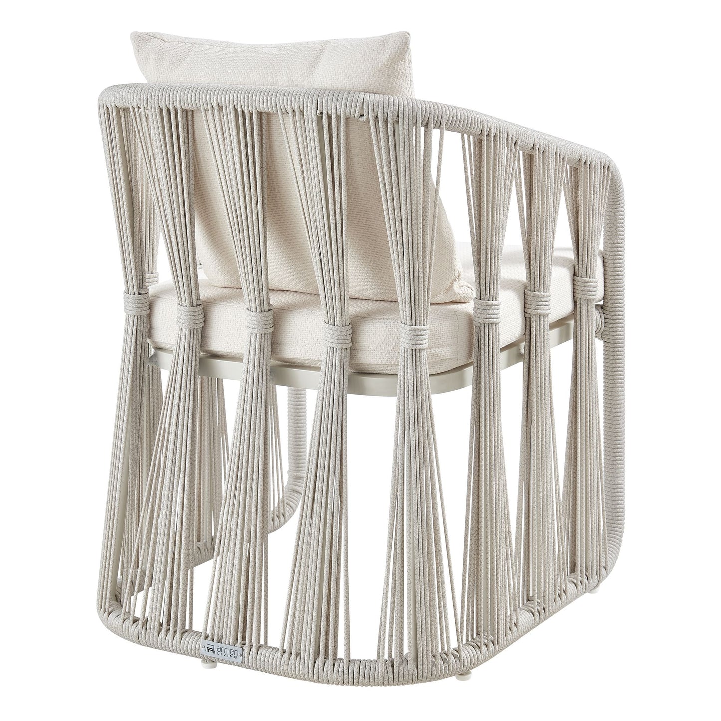 Breeze - Cream Metal Outdoor Dining Chair With Cushions - Pearl