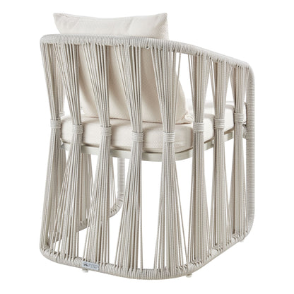 Breeze - Cream Metal Outdoor Dining Chair With Cushions - Pearl