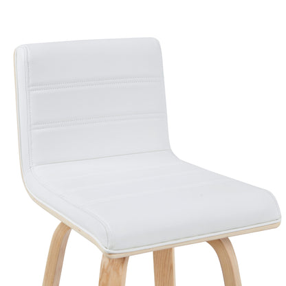 Vienna - Modern Swivel Bar Height Stool - Patterned Oak Wood Frame