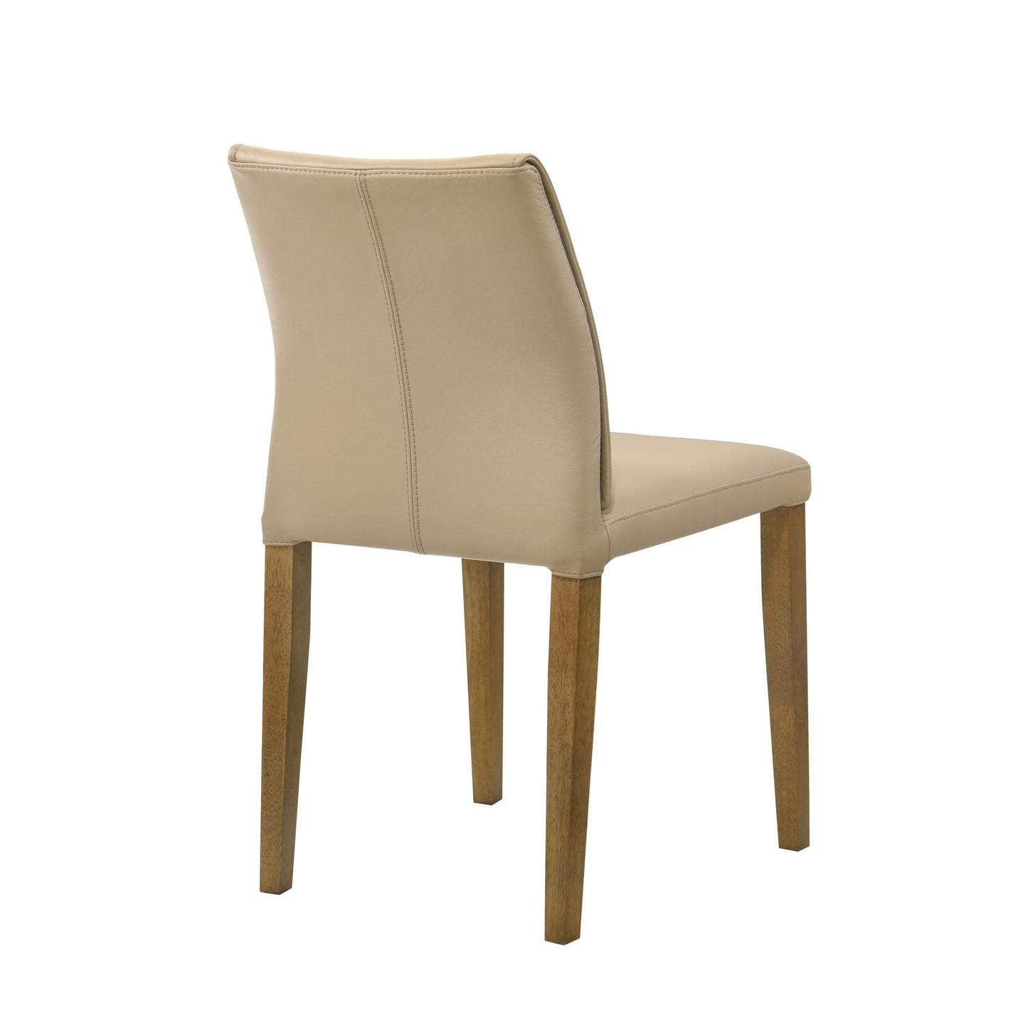 Velena - Full Back Top Grain Leather Upholstered Wood Dining Chairs (Set of 2) - Khaki