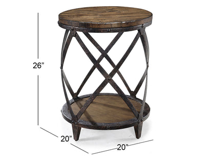 Pinebrook - Round Accent Table - Distressed Natural Pine