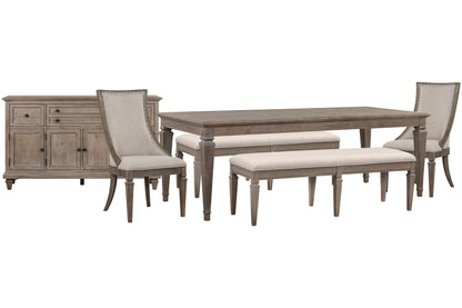 Lancaster - 6 Piece Extendable Rectangular Dining Table Set