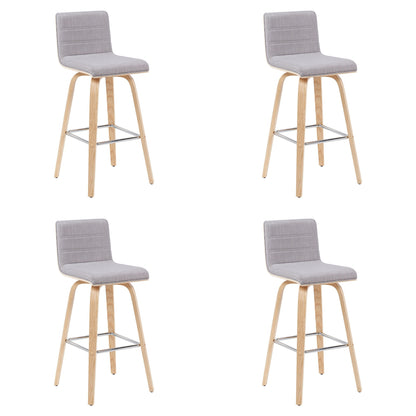 Vienna - Modern Swivel Bar Height Stool - Patterned Oak Wood Frame