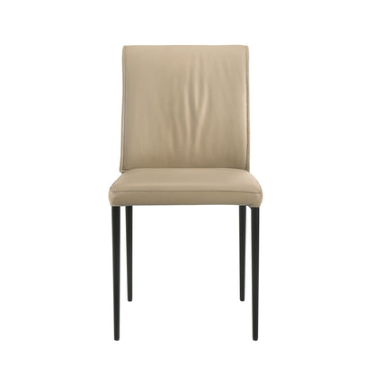 Meriam - Full Back Top Grain Leather Upholstered Metal Dining Chairs (Set of 2)