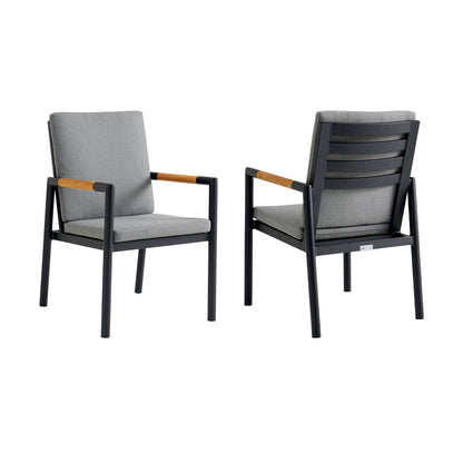 Royal - Aluminum And Teak Outdoor Dining Chair (Set of 2)